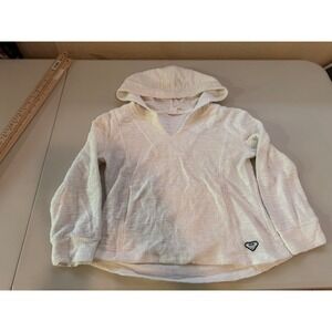 Roxy White Lightweight Hooded Pullover Womens Medium Beach Surf Casual Hoodie
